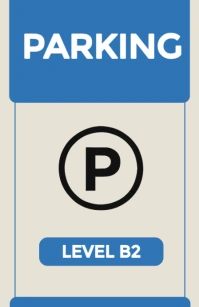 White Modern Parking Garage / Lot Signage Tabloid template