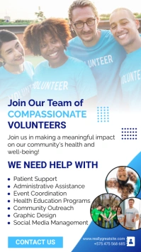 White Modern Volunteer Service Instagram Stor template