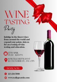 White Modern Wine Testing Party Invitation Template | PosterMyWall