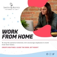White Modern Work from Home Square Video template