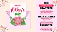 White Mother's Day Menu Digital Display (16:9) template