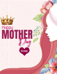White  Mother Day Poster  Flyer (us Letter) template
