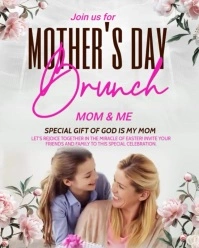 White Mothers Day Brunch Instagram Portrait template
