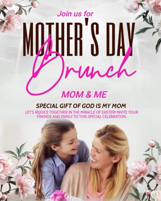 White Mothers Day Brunch Instagram Portrait template