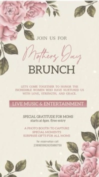 White Mothers Day Brunch Instagram Story template
