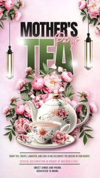 White Mothers Day Tea Party Instagram Story template