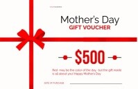 White Mother’s Day Gift Voucher Template Tabloid