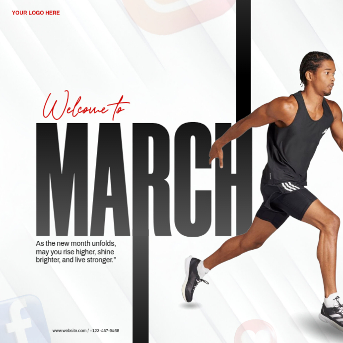 Copy of White Motivational March Welcome Instagram Post | PosterMyWall