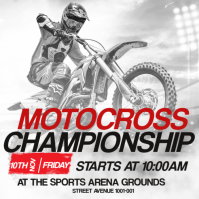White Motorcross Championship Tournament  Instagram Post template