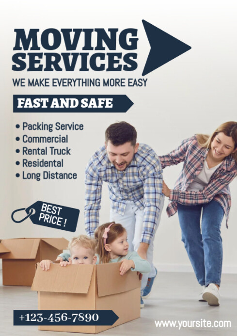 White Moving Services A4 template