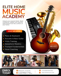 White Music Academy Instagram Portrait Video template
