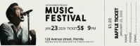 White Music Festival Ticket Banner 2' × 6' template
