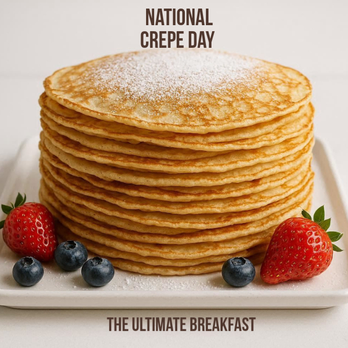 White National Crepe Day Instagram Post Template | PosterMyWall