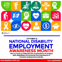 Putih National Disability Employment Awareness Month Publicação no Instagram Template