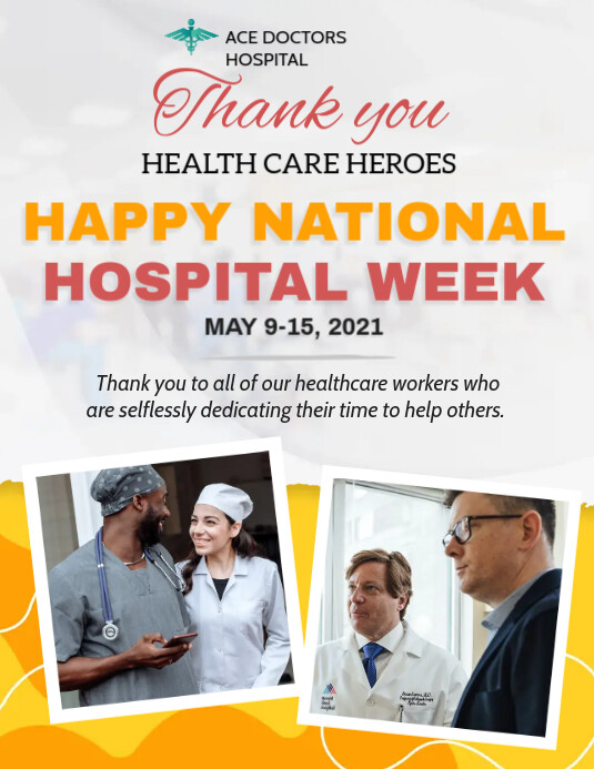 Hospital Week Graphics White National Hospital Week Flyer Template | PosterMyWall