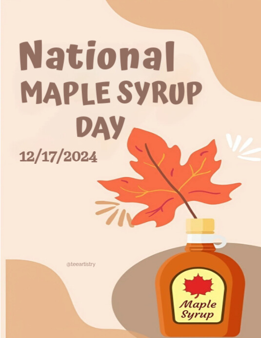 Syrup Flyer White National Maple Syrup Day Flyer (us Letter) Template | PosterMyWall