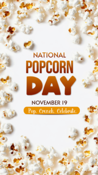 White National Popcorn Day Instagram Story template
