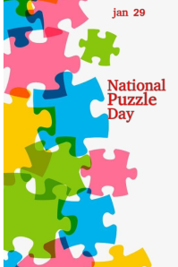 White National Puzzle Day Tumblr Graphic template