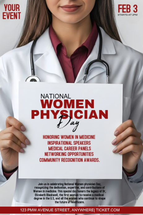 White National Women Physician Day Poster Template | PosterMyWall