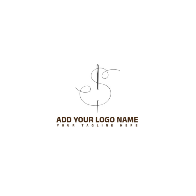 White  Needle/thread Silhouette/icon Vector Illustration Tailor/needle Symbol/curvy/fashion Boutique Logo template