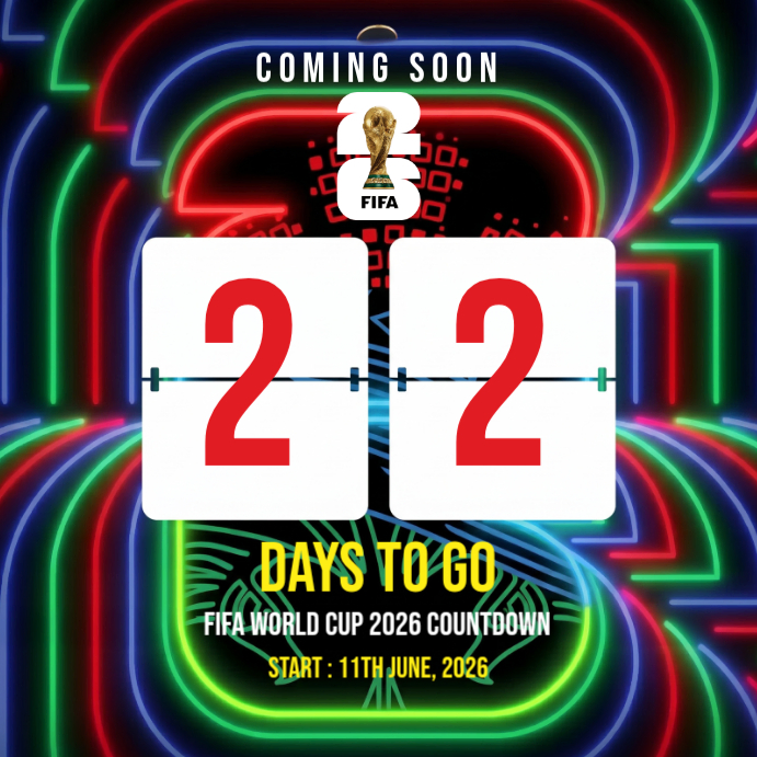 Fifa World Cup 2026 Countdown Template | PosterMyWall