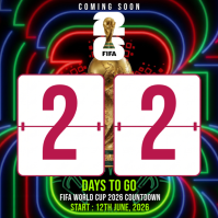 White Neon FIFA World Cup Countdown Instagram Post template