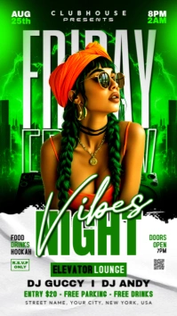 White Neon Friday Vibes Party Instagram Story template