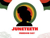 White Neon Happy Juneteenth Day  Flyer (us Letter) template