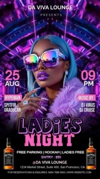 White Neon Ladies Night  Instagram Story template