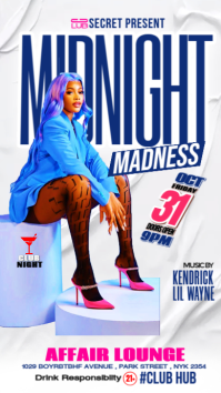 White Neon Night Club Party Template Instagram Story