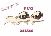 White Neon Pug A4 template