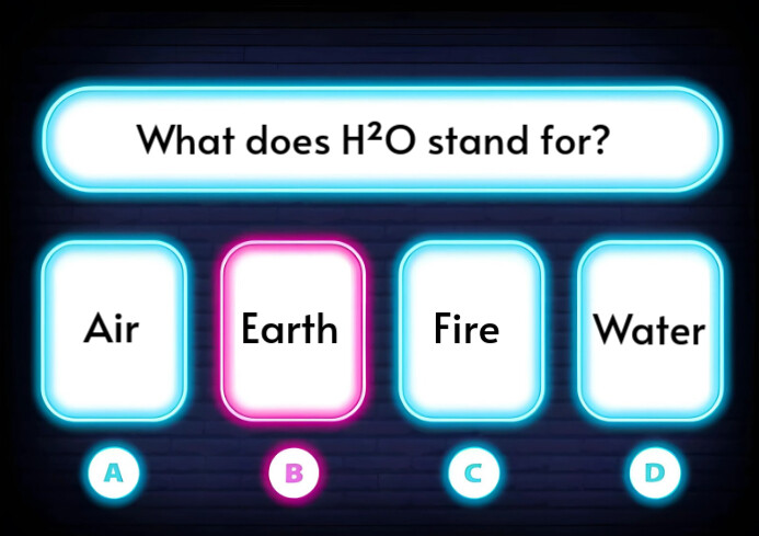 White Neon Trivia Questions  A4 template