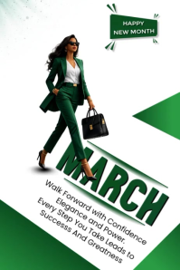 White New Month Motivation Poster Video Affiche template