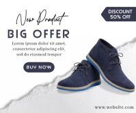 Weiß New Product Promotion สามเหลี่ยมขนาดกลาง Template