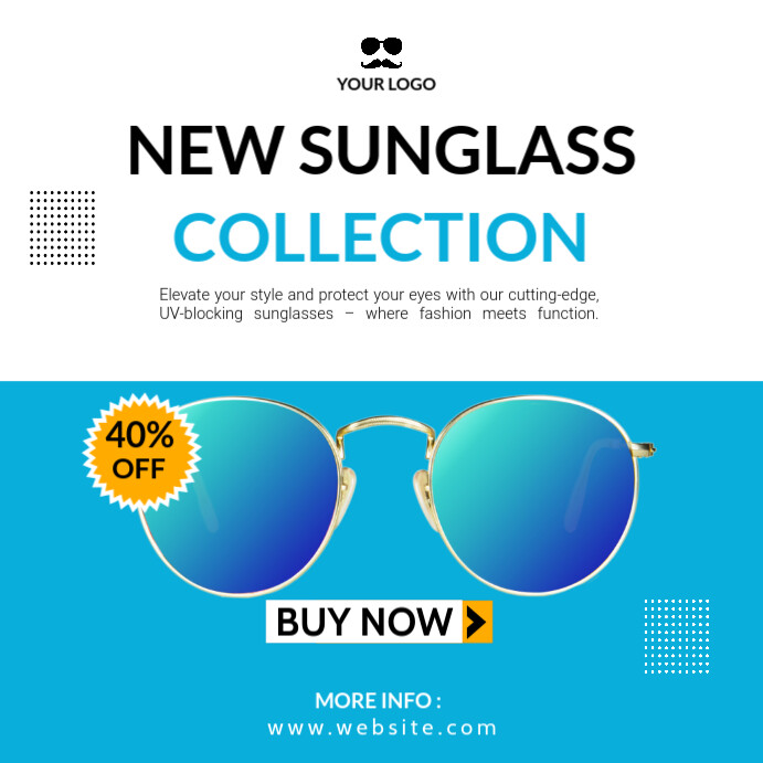 White  New Sunglass Collection Square (1:1) 方形(1:1) template