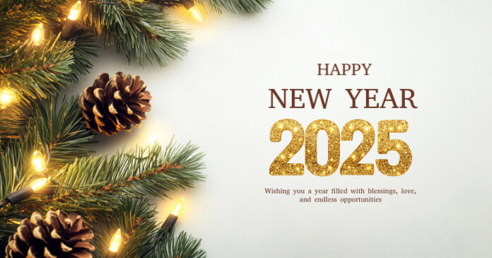 White New Year 2025 Facebook Shared Image template