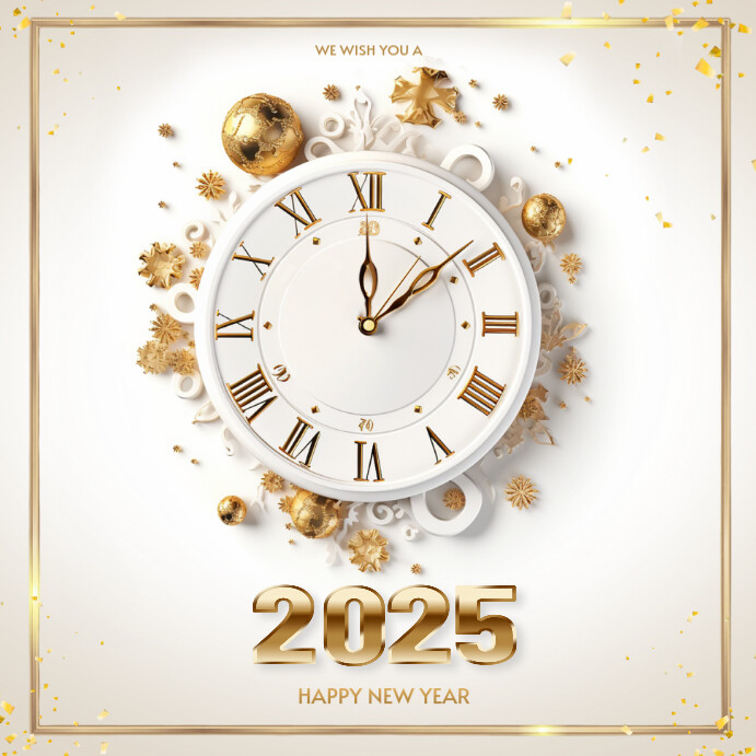 White New Year 2025 Instagram Post template