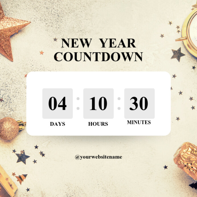 White New Year Countdown Instagram Post Template | PosterMyWall