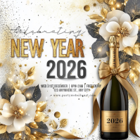 White New Year  Instagram Post template