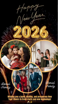 White New Year Photo Collage  Instagram Reel template