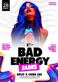 White Night Club Party Flyer A4 template