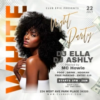 White night party flyer template Instagram na Post