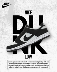 White Nike Dunk Low Sneakers Instagram Portrait template