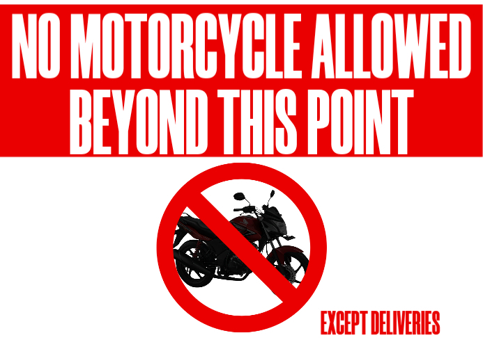 Plantilla de White No Motorcycle Allowed A3 | PosterMyWall