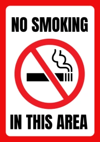 White No Smoking area A2 template
