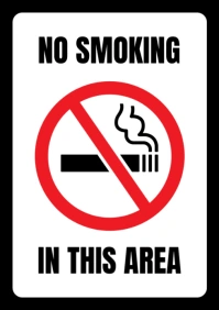 White No Smoking Area  A2 template