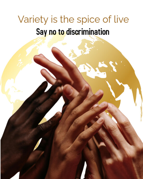 No Discrimination Models White No To Discrimination Instagram Portrait Template | PosterMyWall
