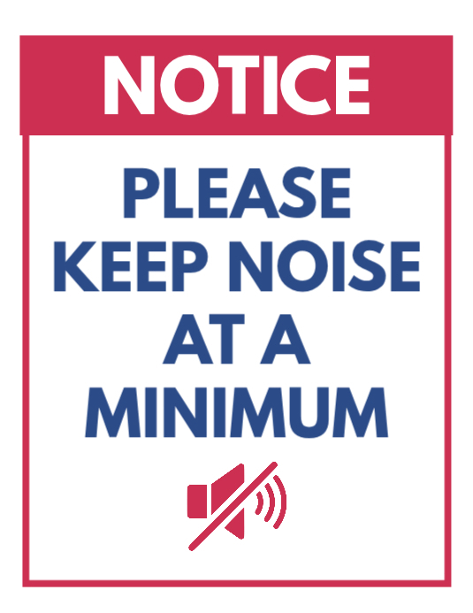 White Noise Control No Noise Please Silence Keep Volume Minimum Notice ...