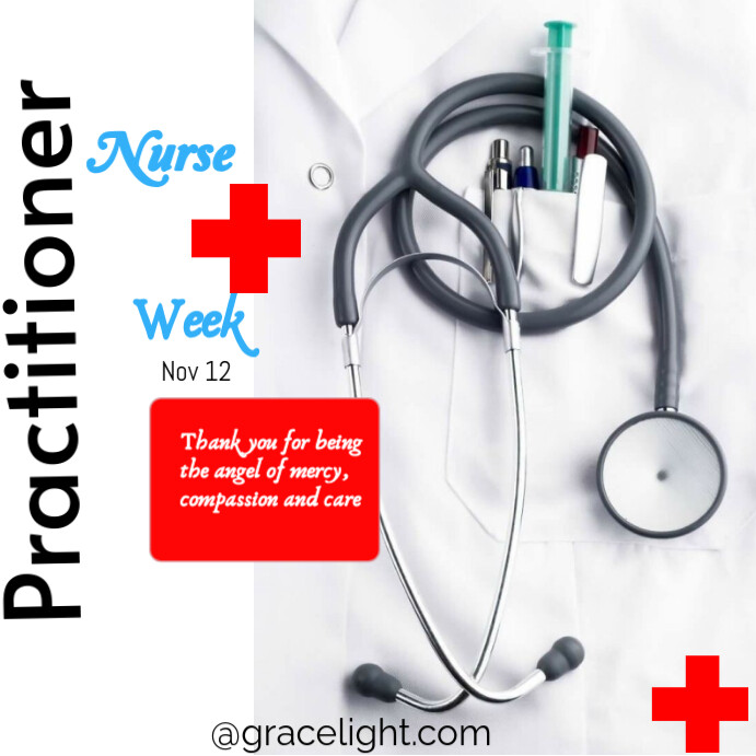 White  Nurse Practitioner Week  Instagram Post template