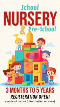 White Nursery School Instagram Story Instagram-verhaal template